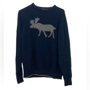 Weatherproof Vintage Deer Knitted Sweater Color Blue Size S Men’s 100% Cotton